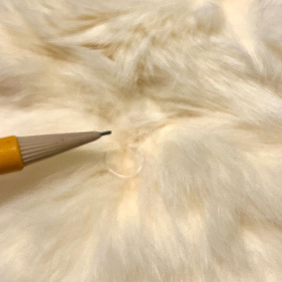 Vintage Retro 60s Ivory Rabbit Fur Stole with Satin Lining - Picture 12 of 12